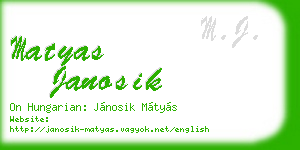 matyas janosik business card